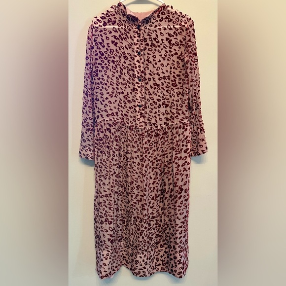 Rag & Bone Pink Leopard Print Sheer Button Down Back Dress XS - Picture 6 of 6